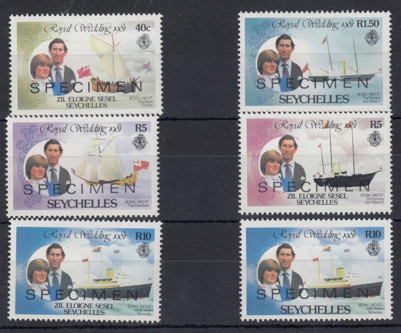 Seychelles 1981 Royal Wedding Sets Specimen MNH J642