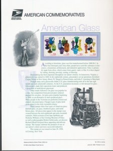 USPS 1999 COMMEMORATIVE PANEL #3325-8 33c AMERICAN GLASS