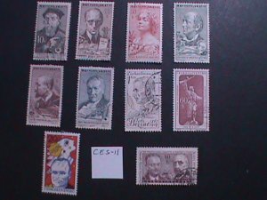 CZECHOSLOVAKIA 10- DIFFERENTS-FAMOUS PEOPLES-USED STAMPS- VERY FINE- CES-11
