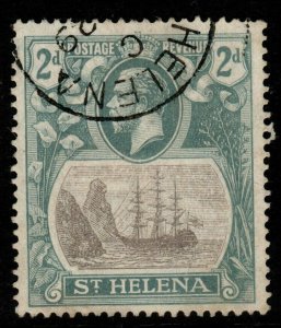 ST.HELENA SG100c 1923 2d GREY & SLATE CLEFT ROCK FINE USED