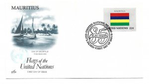 United Nations #459 Flag Series 1985, Mauritius, ArtCraft FDC