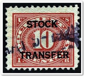 RD5 10¢ Stock Transfer Stamp (1918-22) Used