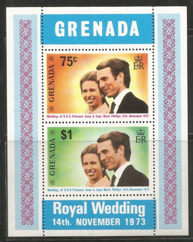 GRENADA  517A  MNH,  S.S., ROYAL WEDDING OF HRH PRINCESS ANN & CAPT MARK PHILIPS