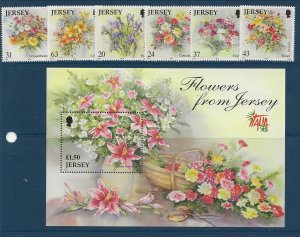 GB - JERSEY Sc 972-8 NH issue of 1998 - SET+S/S - FLOWERS 