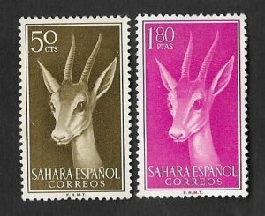 SD)1957 SAHARA  SPANISH FAUNA, GAZELLES, 2 BELLS WITH HINGE