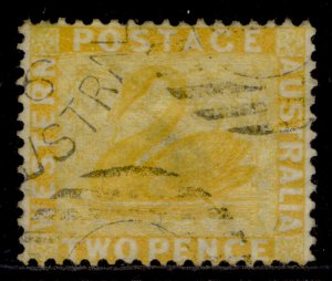 AUSTRALIA - Western Australia QV SG77w, 2d chrome-yellow, FINE USED.