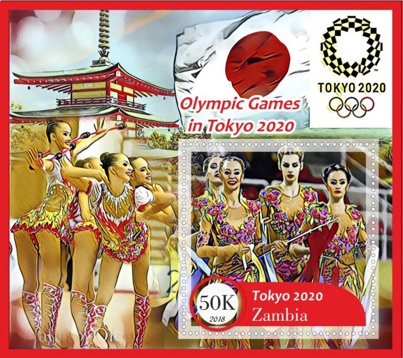 Stamps. Olympic Games Tokyo  6 sheets perf Zambia MNH **