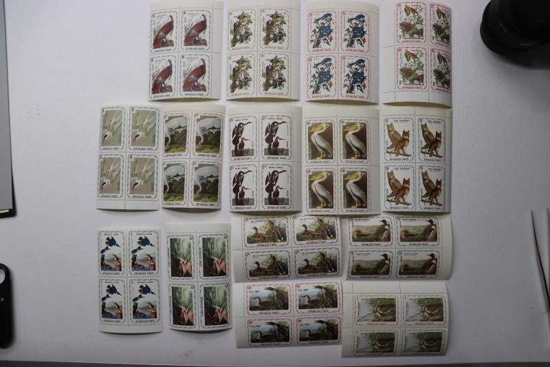 Haiti Audubon Bird print poster art stamp blocks mint MNH set 15 1975 un-issued