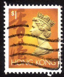 1992, Hong Kong, 1$, Used, Sc 636