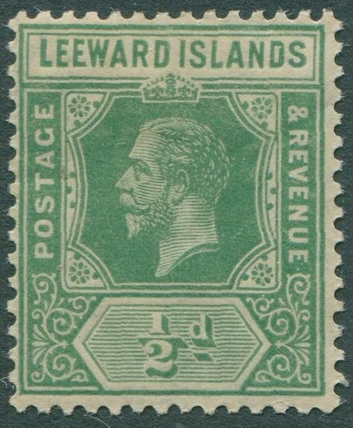 Leeward Islands 1912 SG59 ½d green KGV MH