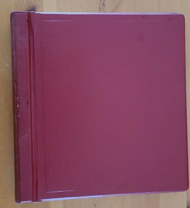 Elbe # 2 Stamp Album Binder with Slipcase Red & 48 Quadrille Pages 1461-R 