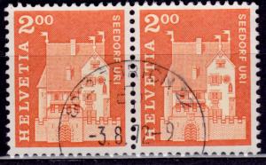 Switzerland, 1964-68, Castle Seedorf, 2.fr, sc#452, used