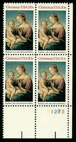 #2063 Madonna Plate Block - MNH