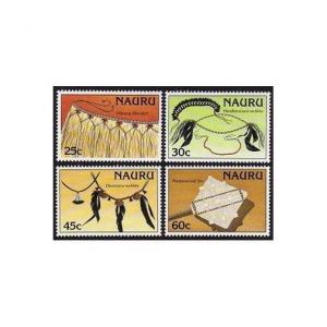 Nauru 334-337,Mnh.michel 333-336. Artifakte 1987.Shirt Stirnband Halsketten