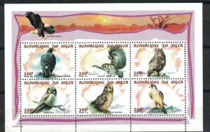Niger 978 - Birds Of Prey. Souvenir Sheet Of 6.  MNH OG. #02 NIGER978