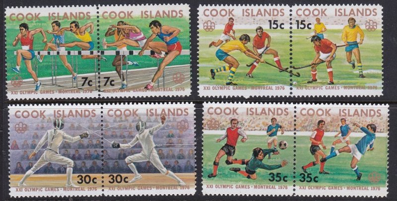 Cook Islands 1976 Scott 451-454 Olympic Games. MNH