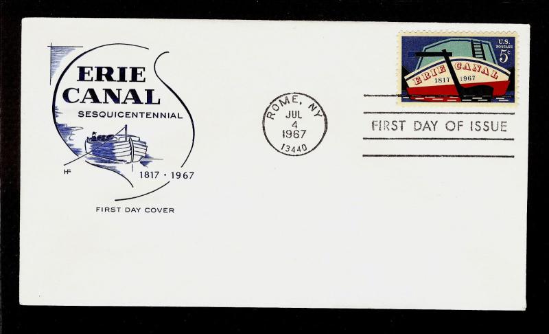 FIRST DAY COVER #1325 Erie Canal 150th Anniversary 5c Farnam HF U/A FDC 1967
