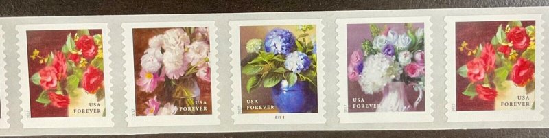 5233-5236 Garden Flowers  PNC Strips of 9 MNH Forever stamps FV $5.40  2017