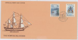 Norfolk Island 469-470 1990 Pitcairn Settlement. Ships. U/A FDC.