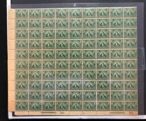 USA #328 Mint Fine - Very Fine Never Hinged Sheet Of 90 With Plates