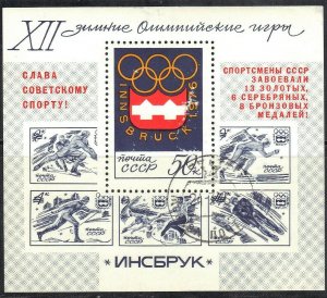 RUSSIA SC# 4415  *USED*  1976  OLYMPICS SOUVENIR SHEET SEE SCAN