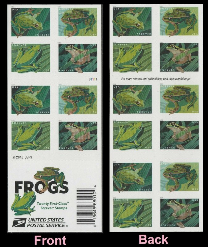 US 5395-5398 5398b Frogs F booklet 20 MNH 2019