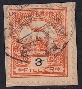 Hungary - 1900 - Scott #49 - used - J.P. perfin