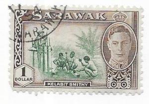 Sarawak #192 $1  George Vl  (U) CV$5.00