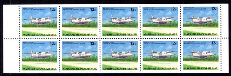 Marshall Islands C22a Airplanes Booklet Pane MNH VF