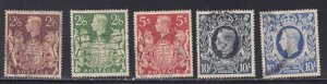 Great Britain # 249-251A, King George VI, Used, 1/2 Cat.