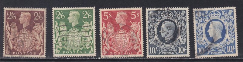 Great Britain # 249-251A, King George VI, Used, 1/2 Cat.