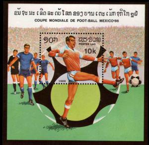 LAOS Scott 684 MNH** Soccer souvenir sheet 1986 World Cup Mexico