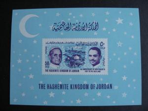 JORDAN 1965 pope visit MNH 50f blue souvenir sheet, check it out!