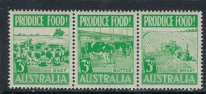 Australia 252a MH 1953 strip of 3 (ak3915)