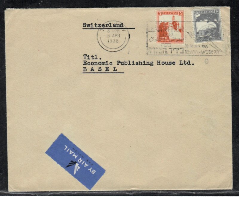Levant Fair 1936 machine Postmark Tel Aviv British Mandate in Palestine