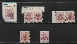 Poland B8 Group of Broken I in overprint 5 Different