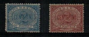 San Marino Scott 2-3 Mint hinged (Catalog Value $34.00)