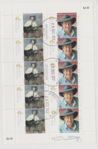 Australia Sc#1934a Slim Dusty Full Sheet x 5 Pairs CTO