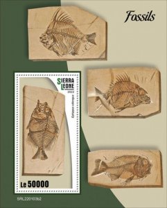 Sierra Leone - 2022 Fossils, Fish Fossil - Stamp Souvenir Sheet - SRL220103b2