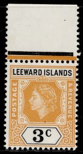 LEEWARD ISLANDS QEII SG129, 3c yellow-orange and black, NH MINT.