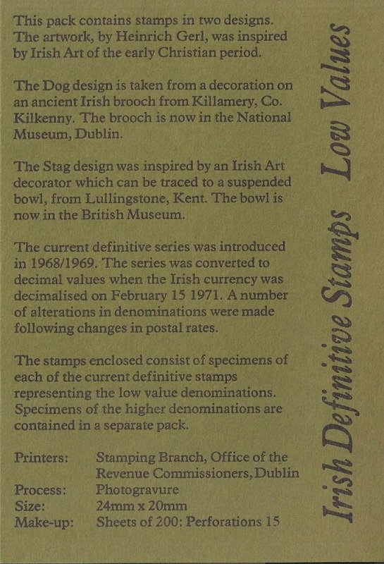 Irish Definitive Stamp sets* (2)...Low & High Values...1971?