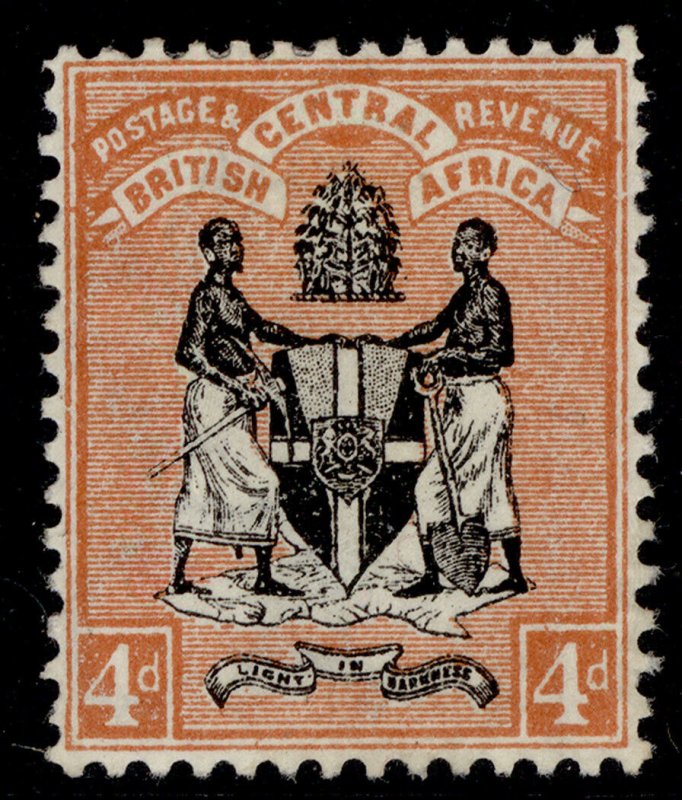 NYASALAND - BCA QV SG34, 4d black & oramge-brown, M MINT. Cat £42. 