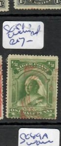 NIGER COAST PROTECTORATE (P0909B) QV 1/2 D   SG 51    WARRI IN RED     VFU 