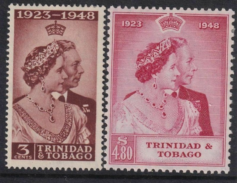 1948  TRINIDAD & TOBAGO - SG:259/60 - KGVI - SILVER WEDDING  - MOUNTED MINT