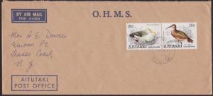 AITUTAKI 1981 cover - birds franking........................................2229