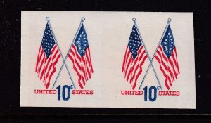 1973 Imperforate coil pair Sc 1519a 10c Crossed Flags error MNH (D7A