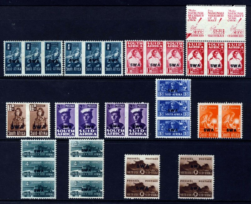 SOUTH WEST AFRICA 1943-44 War Effort Reduced Size Set SG 123 to SG 130b MINT