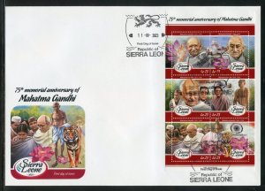 SIERRA LEONE 2023 75th MEMORIAL ANNIVERSARY OF MAHATMA GANDHI SHEET II FDC