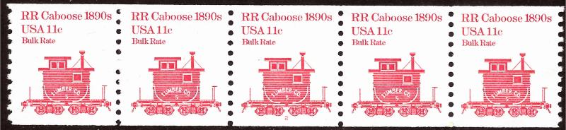 Sc 1905a 11¢ Caboose PNC/5 Plate #2, Untagged Precancel, MNH