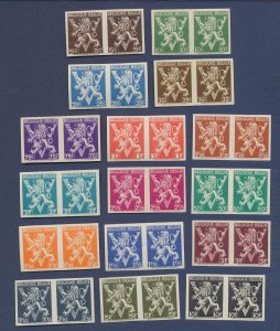 BELGIUM -  Scott 322-337 - MNH imperforate pairs - VF MNH -